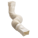 Flex-A-Spout white vinyl downspout extension with flexible design for drainage.