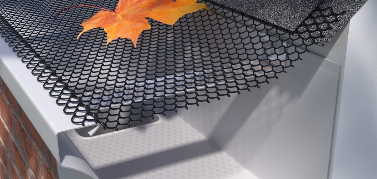 Aluminum gutter guard mesh for 6 inch K-style gutters. Snap-in leaf screen blocks debris while water flows through. Contractor packs. GutterAll OR.