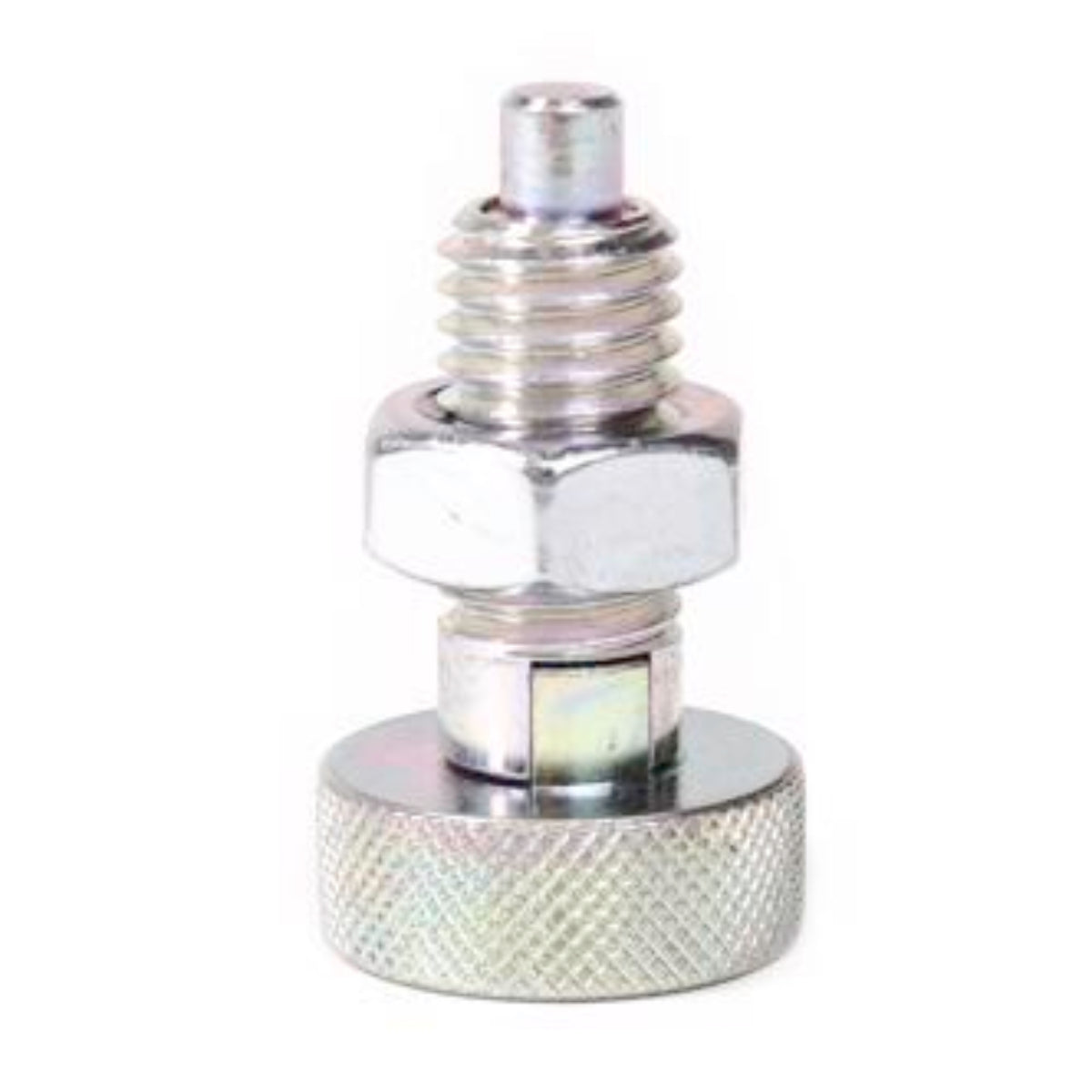 KWM large combo locking pin 5/16-18 threading stainless steel spring-loaded retractable hand-operated knurled knob fastening component