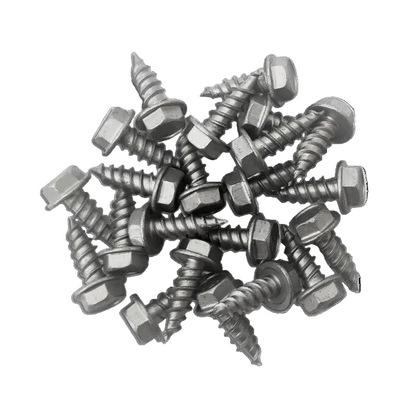 Color-matched 410 stainless #6 x 3/8 in zip screws for gutters