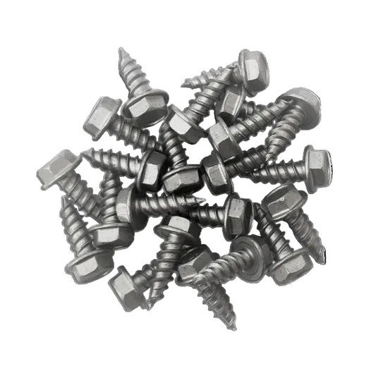 Color-matched 410 stainless #6 x 3/8 in zip screws for gutters