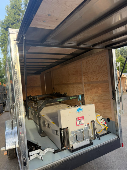 Pair of heavy-duty gas struts with mounting brackets for lift-up enclosed trailer door conversion GutterAll Damascus Oregon
