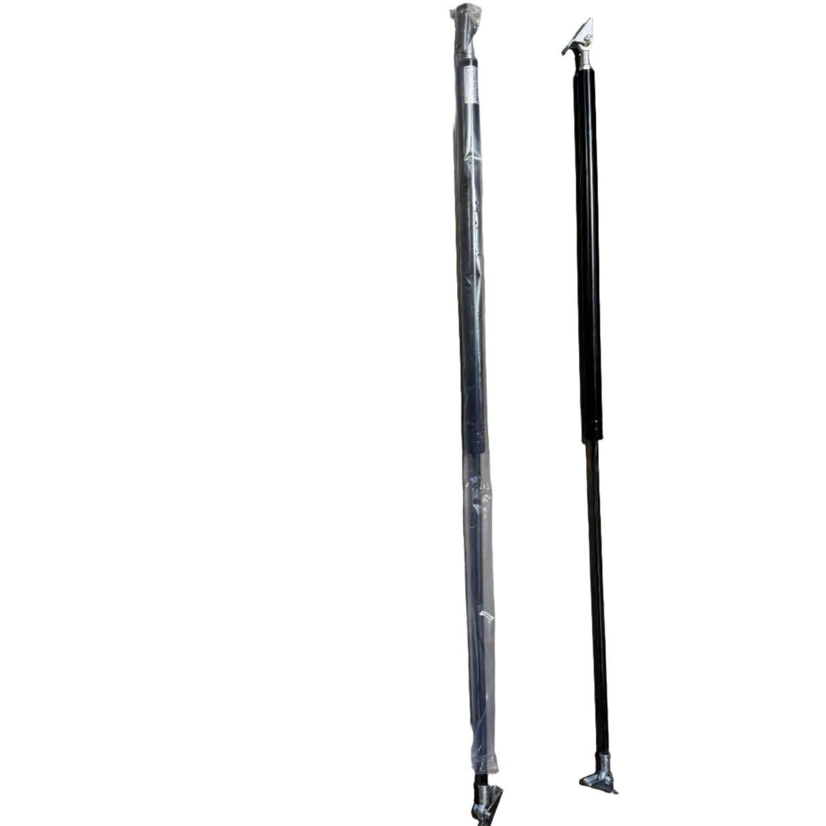 Pair of heavy-duty gas struts with mounting brackets for lift-up enclosed trailer door conversion GutterAll Damascus Oregon