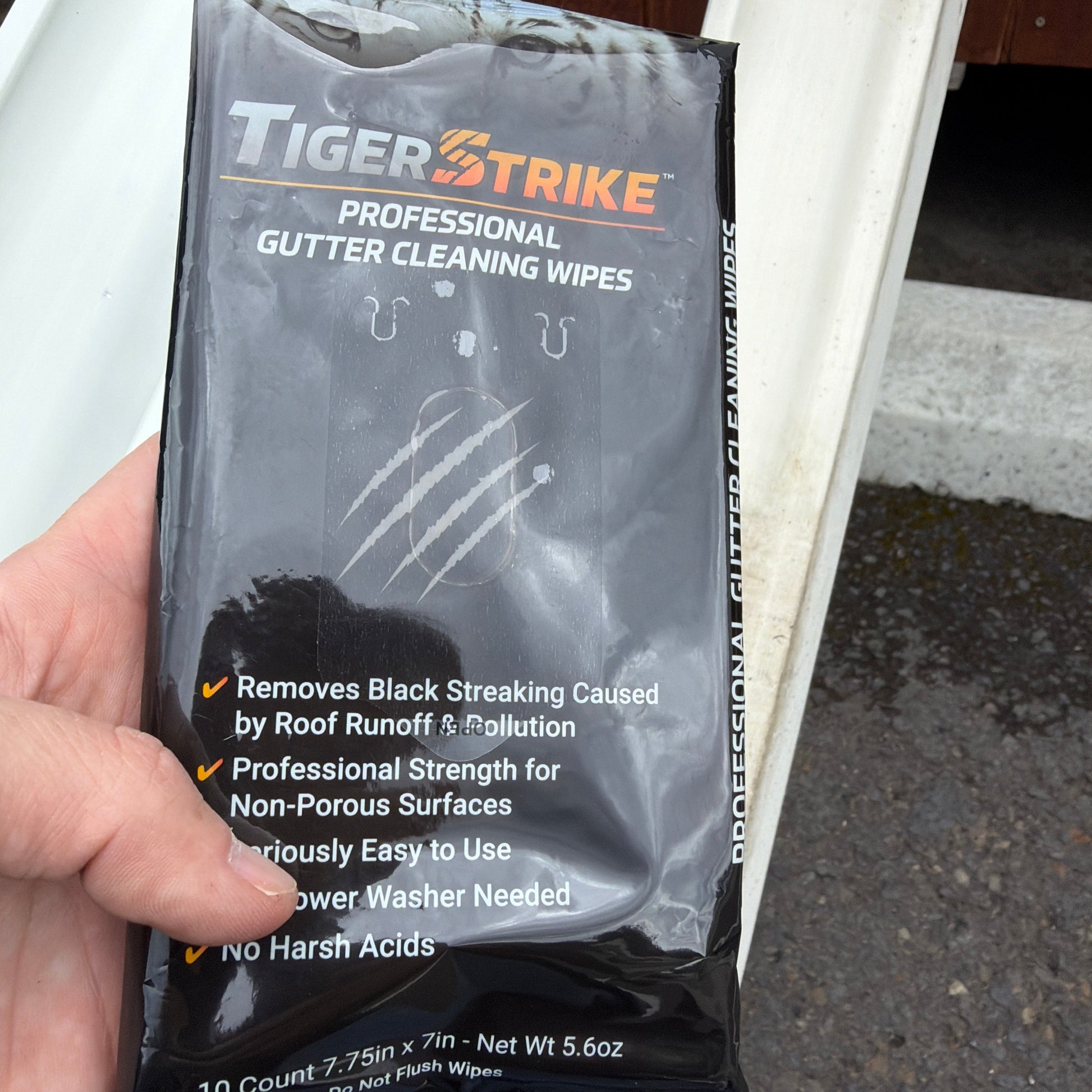TigerStrike professional gutter cleaning wipes tiger stripe remover black streak cleaner 10 count pack GutterAll Damascus Oregon