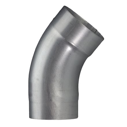 Euro 40 Degree Smooth Round Elbow in metallic gray - professional-grade gutter fitting