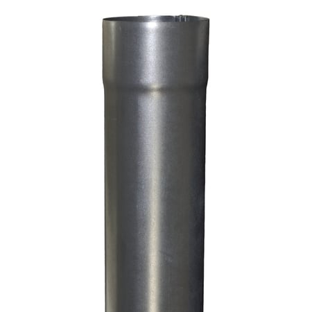 Round Euro Downspout in metallic gray - durable European downspout design