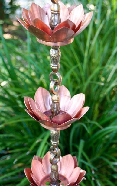 water-lily-copper-rain-chain-8ft-16-cups