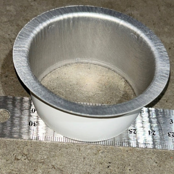 Mill finish aluminum 2 3/8 inch gutter downspout outlet top view, corrosion-resistant, seamless fit, weather-proof
