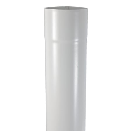 Round Euro Downspout in classic white - elegant European drainage solution