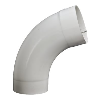 Euro 72 Degree Smooth Round Elbow in white - classic European downspout angle