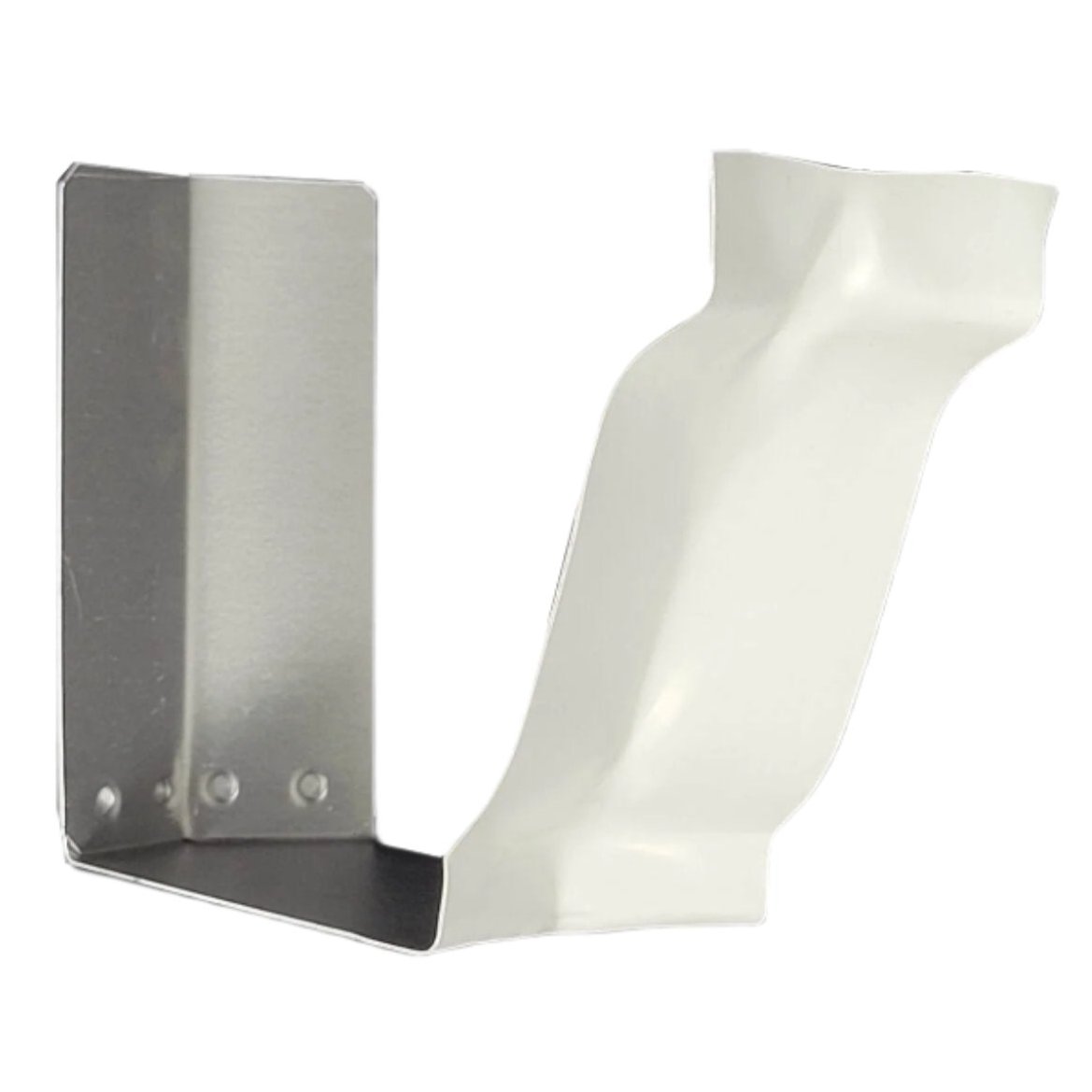 Professional 7K 45 degree bay miter corner showing aluminum construction with mounting holes for K-style gutter systems bay window installation