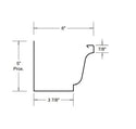 GutterAll.com Diagram of 6-inch K-style gutter dimensions