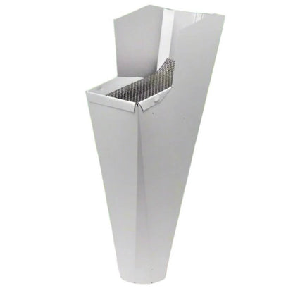 White GutterAll downspout cleanout screen with built-in debris filter.