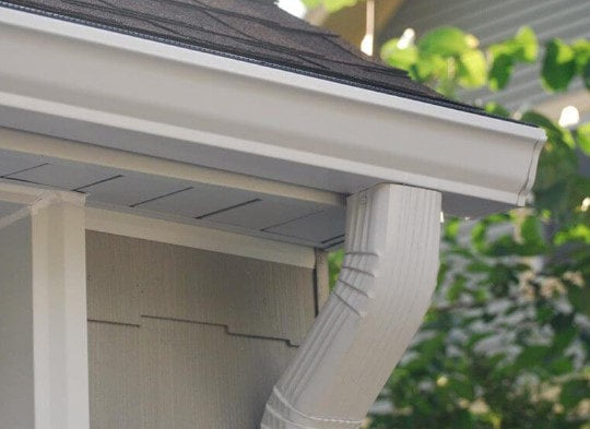 GutterAll.com Installed white K-style gutter on house