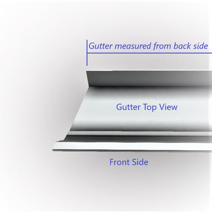 GutterAll.com Aluminum gutter section top view with labels