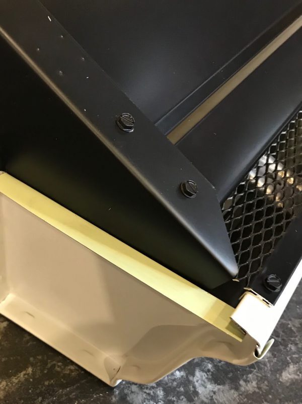 Premier gutter cover end cap with durable black mesh guard and secure fit design.