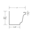 GutterAll.com Diagram of 5-inch K-style gutter dimensions