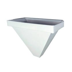 Aluminum collection box for gutter systems, professional-grade, white finish.