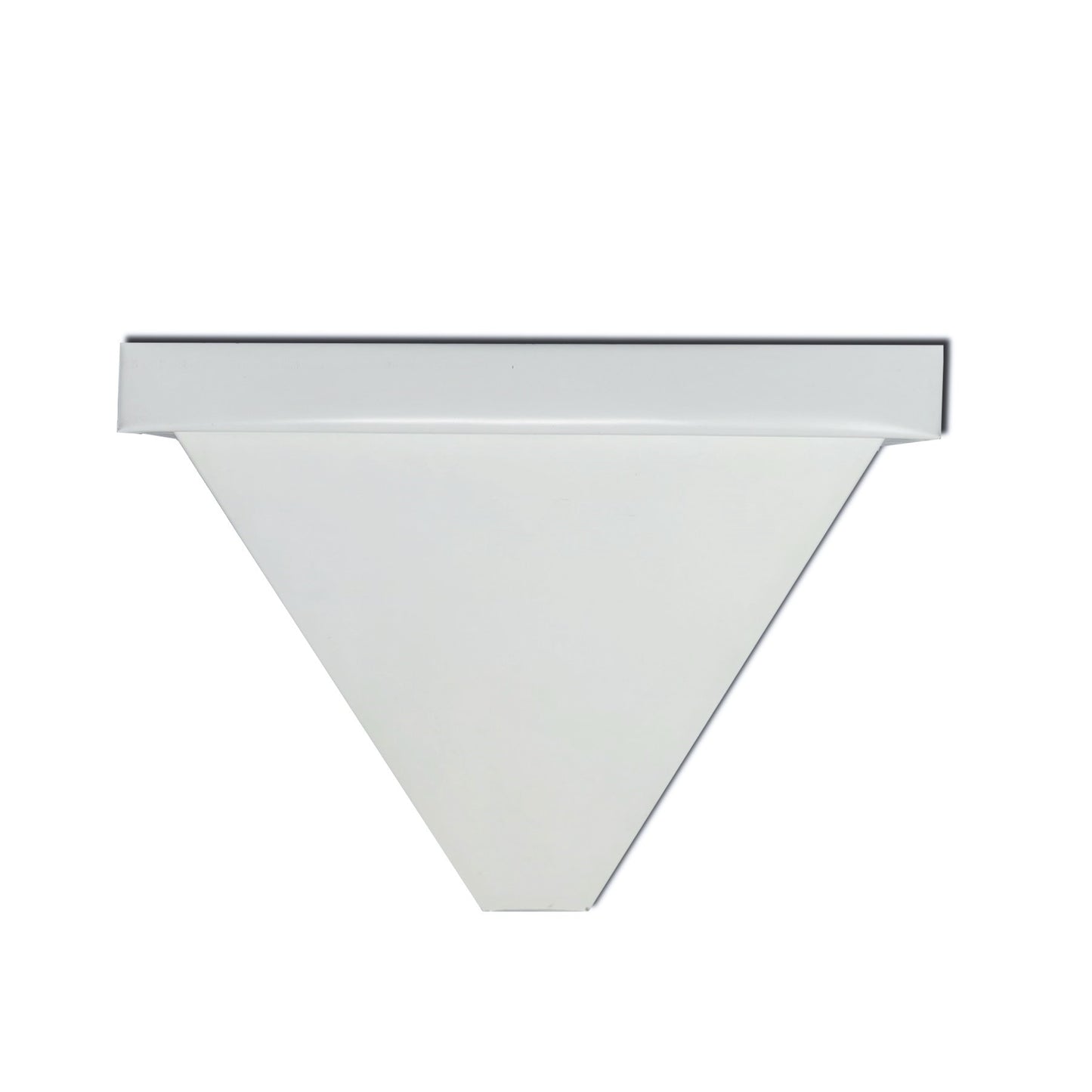 White aluminum leader head for gutters, durable and efficient design.