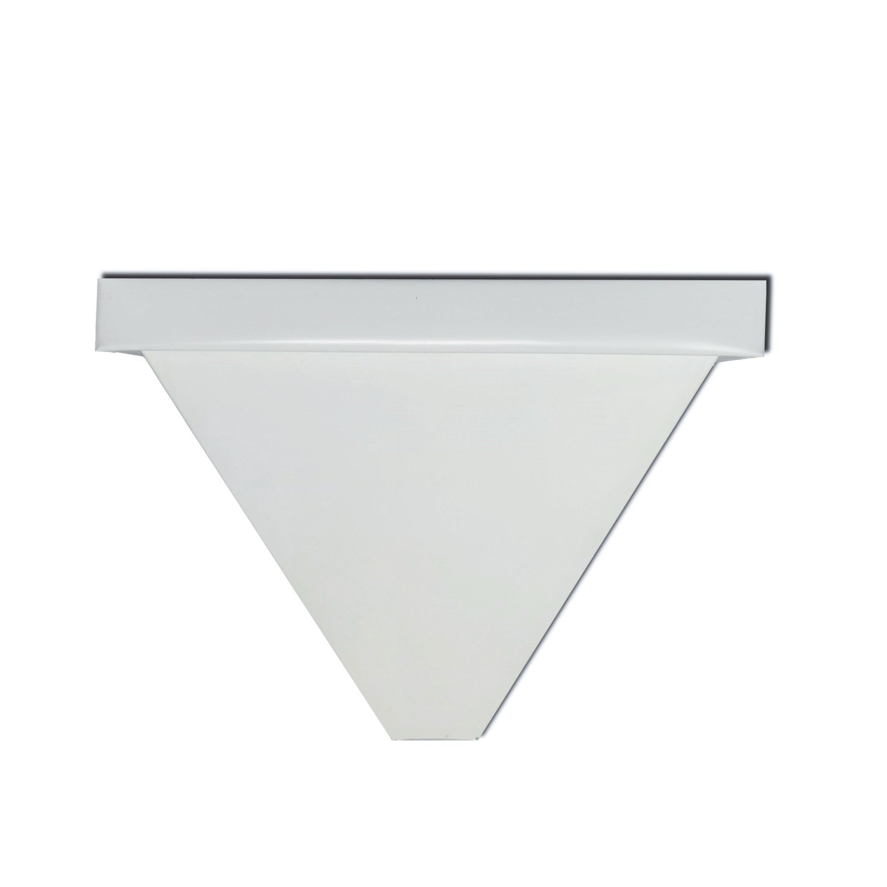 White aluminum leader head for gutters, durable and efficient design.