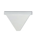White aluminum leader head for gutters, durable and efficient design.