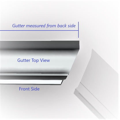 GutterAll.com Aluminum gutter top view with front side label