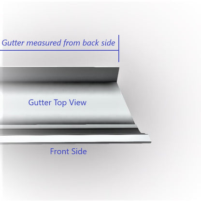 GutterAll.com Top view of gutter with front side labeled