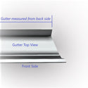 GutterAll.com Top view of gutter with measurement from back