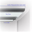 GutterAll.com Gutter top view showing front and back measurements