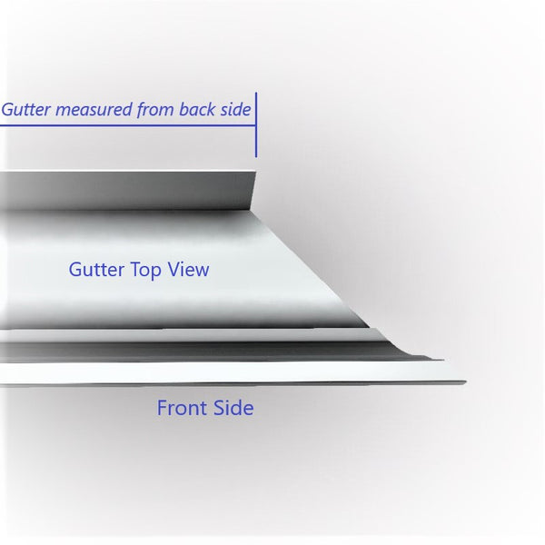 GutterAll.com Aluminum gutter top view with measurement guide