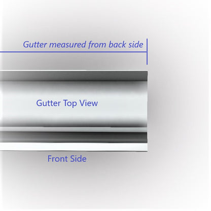 GutterAll.com Top view of gutter with measurement guide
