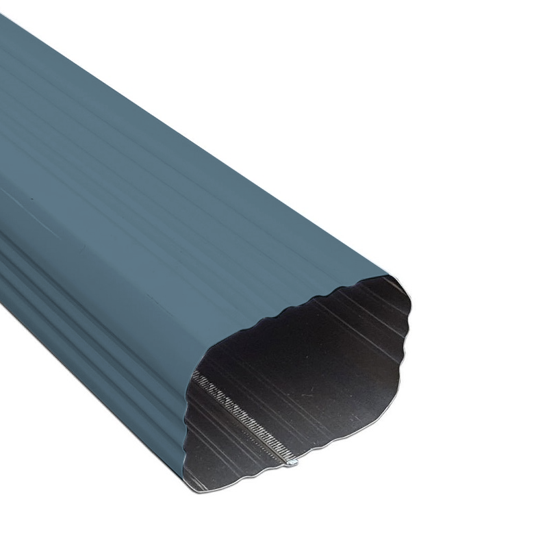 Blue aluminum downspout, 3x4 inch, efficient gutter system