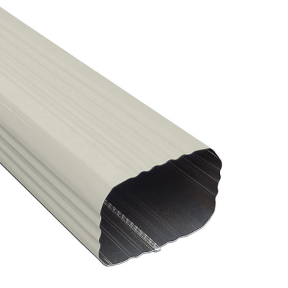 Light gray aluminum downspout, 3x4 inch, durable gutter component