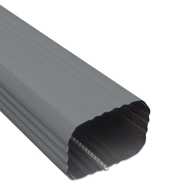 Gray aluminum downspout, 3x4 inch, professional grade