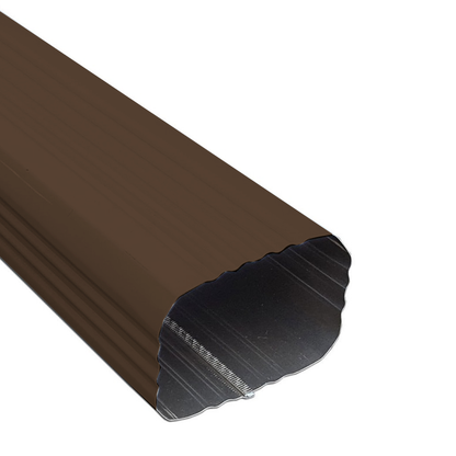 Brown aluminum downspout, 3x4 inch, efficient water drainage
