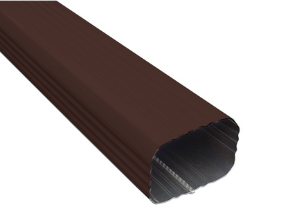 Red-brown aluminum downspout, 2x3 inch, 10ft length