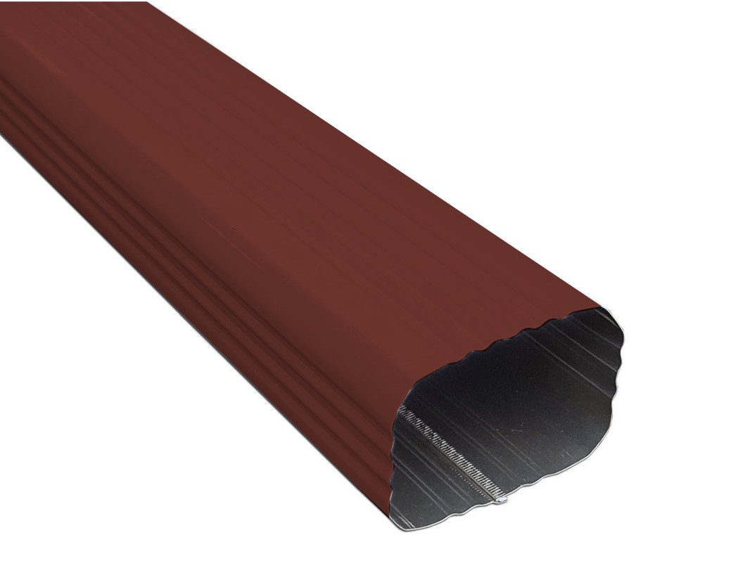 Brick red aluminum downspout, 2x3 inch, 10ft length