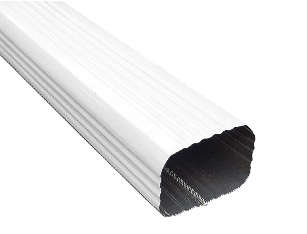 Bright white aluminum downspout, 2x3 inch, 10ft length