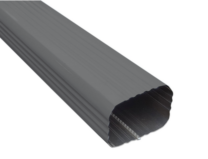 Steel gray aluminum downspout, 2x3 inch, 10ft length