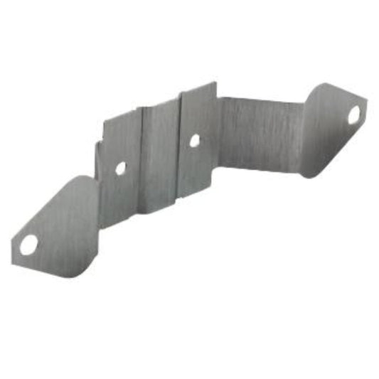 Aluminum downspout mounting cleat bracket with hidden support design.
