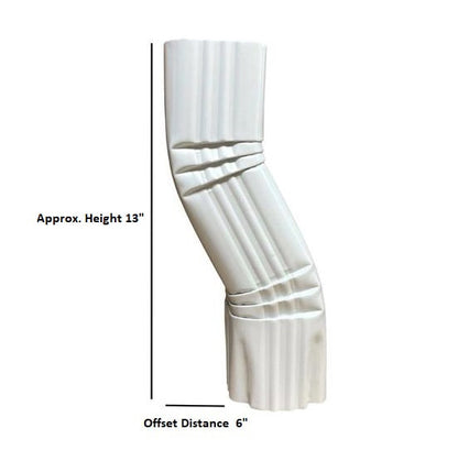 GutterAll.com 6 inch offset aluminum downspout with dimensions
