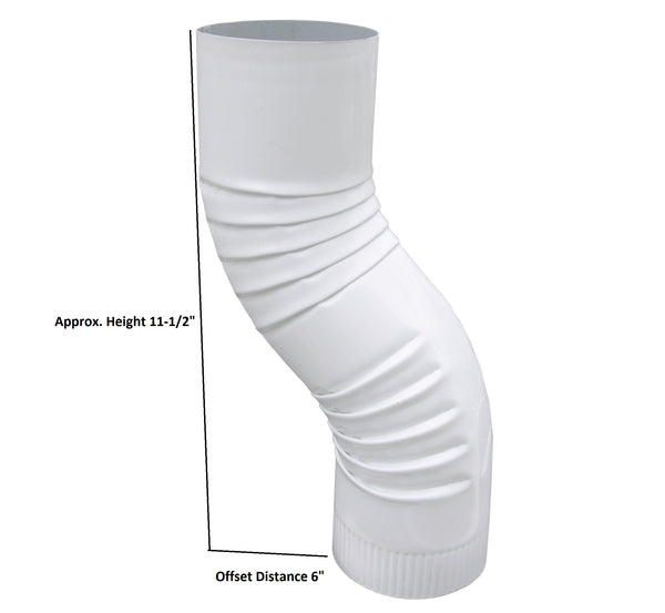 3 inch round double offset downspout elbow 6 inch clearance