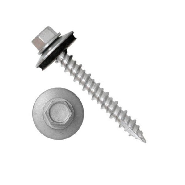 #10-12 x 1 in. Hex Head with Washer Screw SILVER