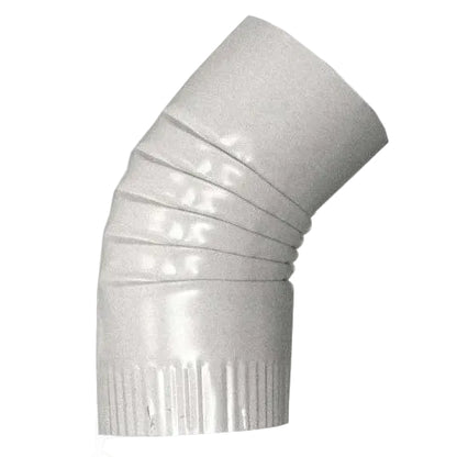 4 inch round aluminum downspout elbow 45 degree white corrugated ribbed gutter bend fitting professional residential commercial drainage - GutterAll Damascus Oregon