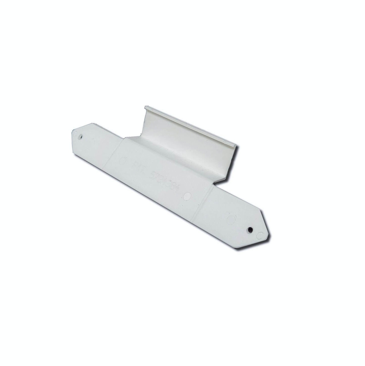 Weather-resistant 2x3 vinyl mounting clip for secure gutter installation.