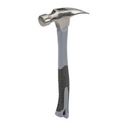 Professional-grade steel head hammer with ergonomic grip for construction.