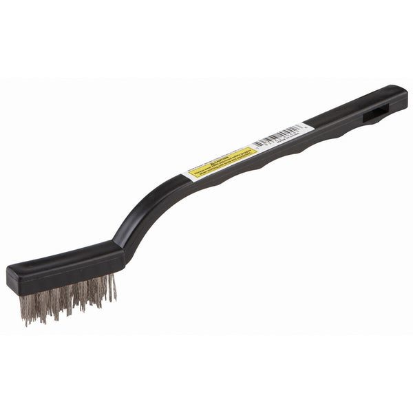 High-quality stainless steel detail brush with ergonomic black handle.