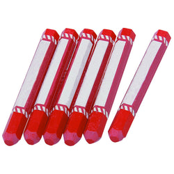 Set of 6 red professional-grade marking crayons for precise marking.