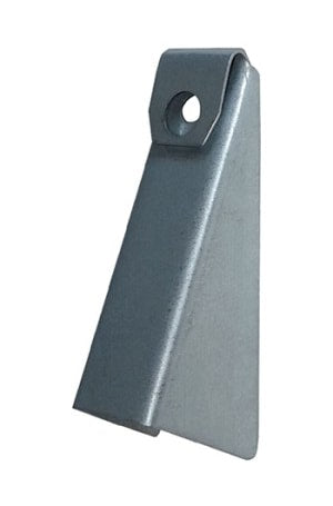 Galvanized 5-inch gutter wedge for sloped fascia alignment and water drainage.