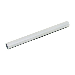 Professional-grade aluminum K-Style gutter ferrule end cap in white finish, front view showing precise profile match